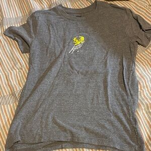 Vans Heather Gray Tee with Yellow Rose Design
